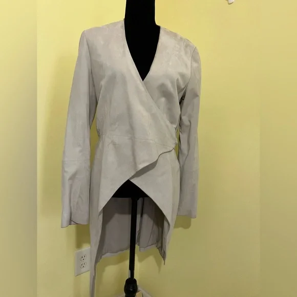 Brunello Cucinelli Women’s Leather Suede Wrap Around Jacket Sz 48 US 12 14 LUXE - Picture 5 of 14